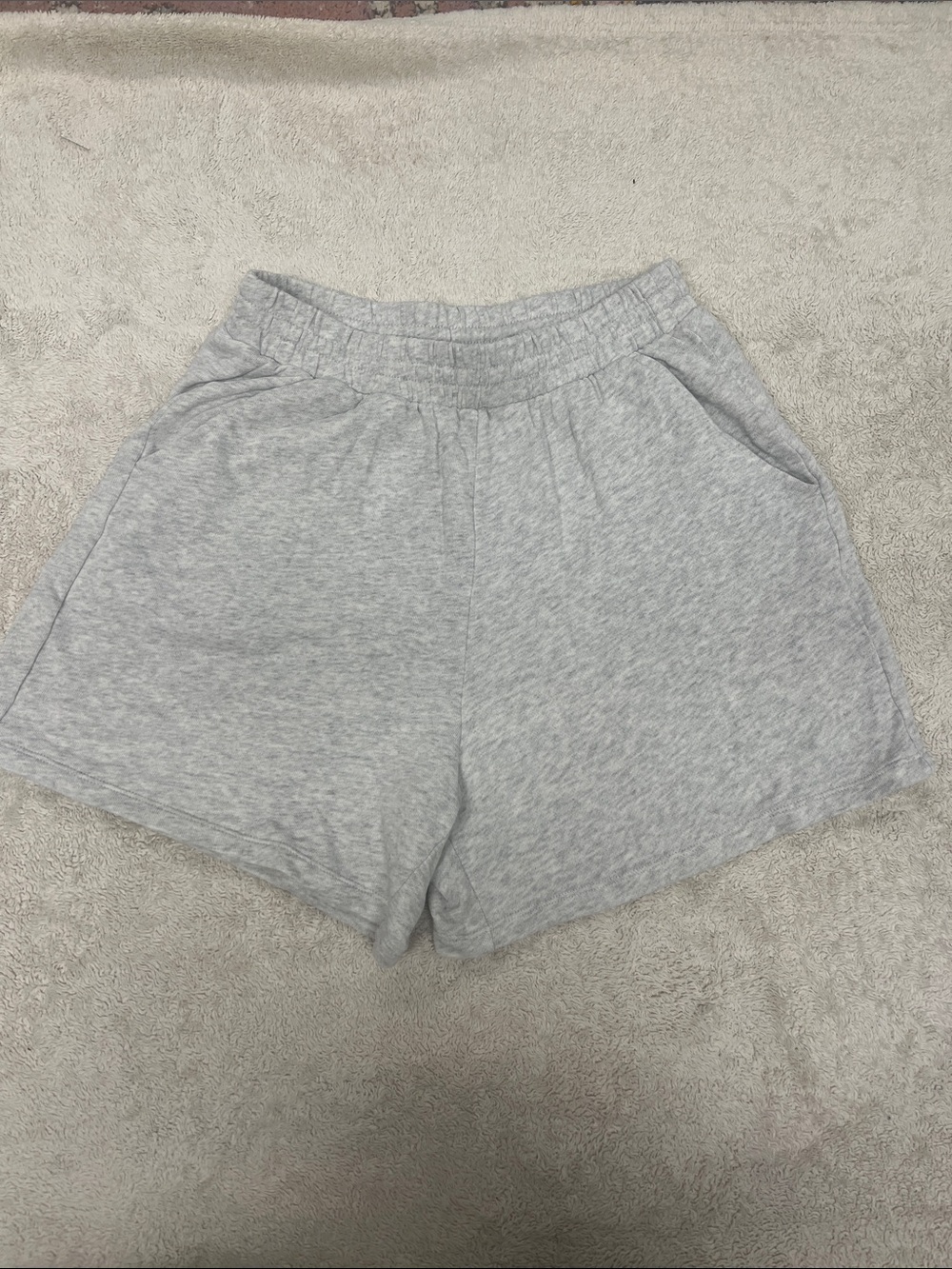 Light Gray Women's Lounge Shorts with Elastic Waist